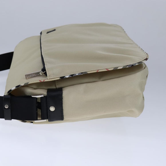 BURBERRY Nova Check Blue Label Shoulder Bag Nylon Beige Auth ti2477