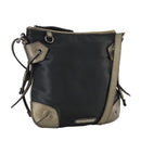 BURBERRY Shoulder Bag Nylon Leather Black Auth ti2478-1