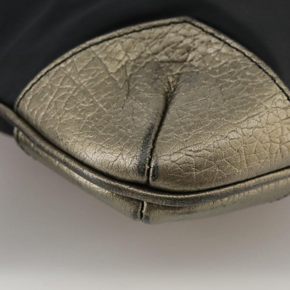 BURBERRY Shoulder Bag Nylon Leather Black Auth ti2478