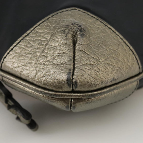 BURBERRY Shoulder Bag Nylon Leather Black Auth ti2478