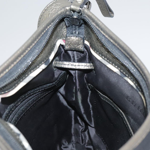 BURBERRY Shoulder Bag Nylon Leather Black Auth ti2478