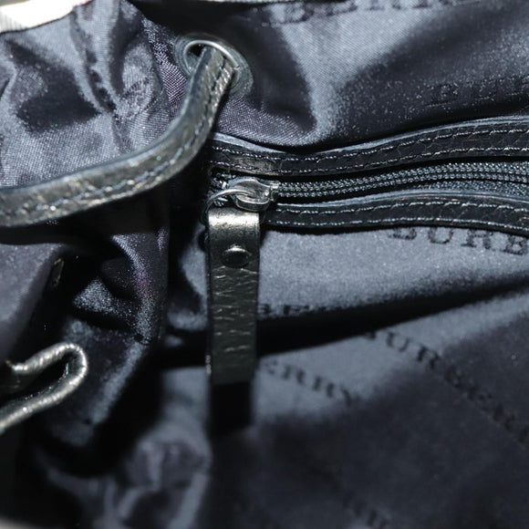 BURBERRY Shoulder Bag Nylon Leather Black Auth ti2478