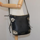 BURBERRY Shoulder Bag Nylon Leather Black Auth ti2478-22