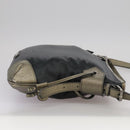 BURBERRY Shoulder Bag Nylon Leather Black Auth ti2478-5