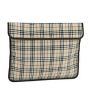 BURBERRY Nova Check Clutch Bag Canvas Beige Auth ti2483-1
