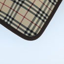 BURBERRY Nova Check Clutch Bag Canvas Beige Auth ti2483-11