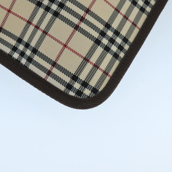 BURBERRY Nova Check Clutch Bag Canvas Beige Auth ti2483