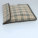 BURBERRY Nova Check Clutch Bag Canvas Beige Auth ti2483-5