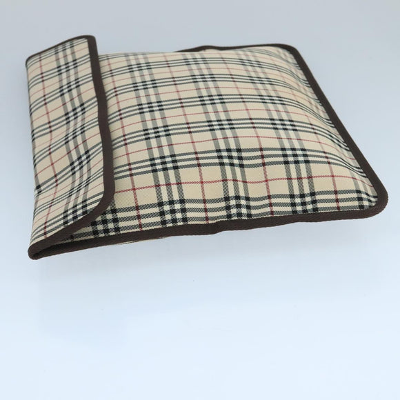 BURBERRY Nova Check Clutch Bag Canvas Beige Auth ti2483