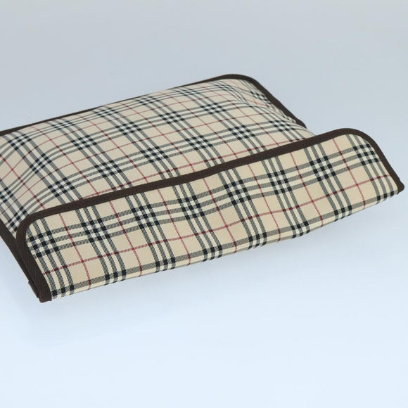 BURBERRY Nova Check Clutch Bag Canvas Beige Auth ti2483