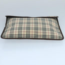 BURBERRY Nova Check Clutch Bag Canvas Beige Auth ti2483-7