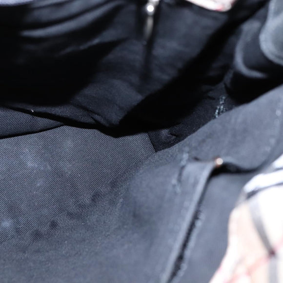 BURBERRY Blue Label Nova Check Tote Bag Canvas Black Beige Auth ti2485