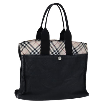 BURBERRY Blue Label Nova Check Tote Bag Canvas Black Beige Auth ti2485