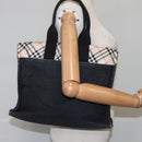 BURBERRY Blue Label Nova Check Tote Bag Canvas Black Beige Auth ti2485-20
