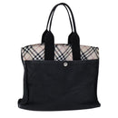 BURBERRY Blue Label Nova Check Tote Bag Canvas Black Beige Auth ti2485-13