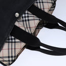 BURBERRY Blue Label Nova Check Tote Bag Canvas Black Beige Auth ti2485-6