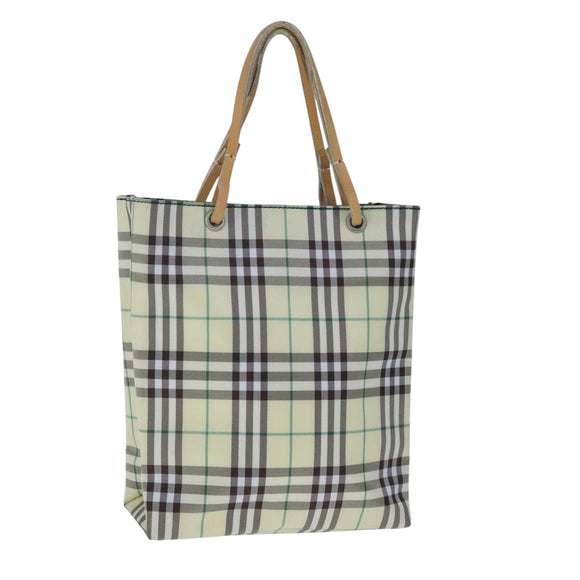 BURBERRY Nova Check Hand Bag Nylon Yellow Auth ti2489