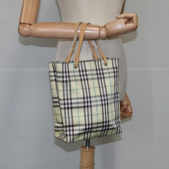 BURBERRY Nova Check Hand Bag Nylon Yellow Auth ti2489