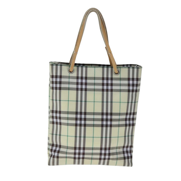 BURBERRY Nova Check Hand Bag Nylon Yellow Auth ti2489