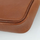 Burberrys Clutch Bag Leather Brown Gold Auth ti2491-15