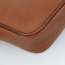 Burberrys Clutch Bag Leather Brown Gold Auth ti2491-16