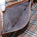 Burberrys Clutch Bag Leather Brown Gold Auth ti2491-12