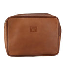 Burberrys Clutch Bag Leather Brown Gold Auth ti2491-13