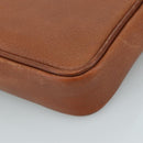 Burberrys Clutch Bag Leather Brown Gold Auth ti2491-7