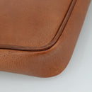 Burberrys Clutch Bag Leather Brown Gold Auth ti2491-14