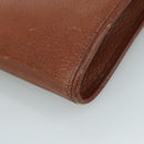 Burberrys Clutch Bag Leather Brown Gold Auth ti2493-15