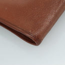 Burberrys Clutch Bag Leather Brown Gold Auth ti2493-16