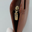 Burberrys Clutch Bag Leather Brown Gold Auth ti2493-9