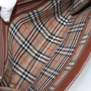 Burberrys Clutch Bag Leather Brown Gold Auth ti2493-10