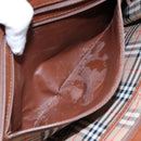 Burberrys Clutch Bag Leather Brown Gold Auth ti2493-11
