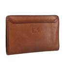 Burberrys Clutch Bag Leather Brown Gold Auth ti2493-1