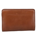 Burberrys Clutch Bag Leather Brown Gold Auth ti2493-2
