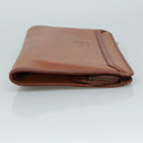 Burberrys Clutch Bag Leather Brown Gold Auth ti2493-3
