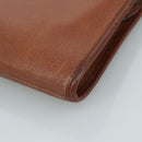 Burberrys Clutch Bag Leather Brown Gold Auth ti2493-7