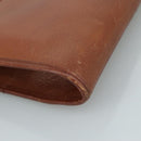 Burberrys Clutch Bag Leather Brown Gold Auth ti2493-14