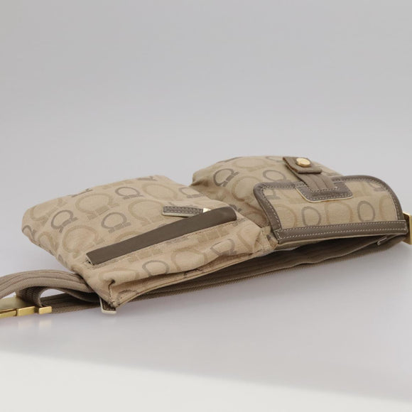 Salvatore Ferragamo Waist bag Canvas Beige Auth ti2497
