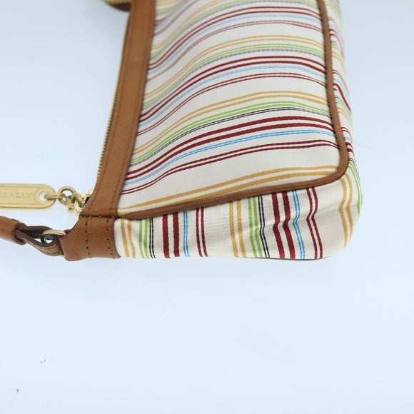 BALLY Accessory Pouch Nylon White Auth ti2505