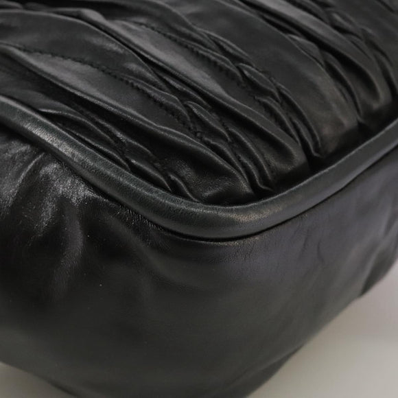 BALLY Shoulder Bag Leather Black Auth ti2506