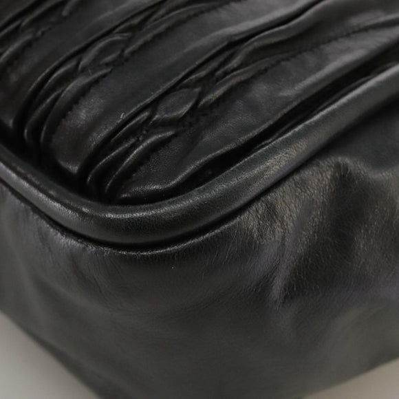 BALLY Shoulder Bag Leather Black Auth ti2506