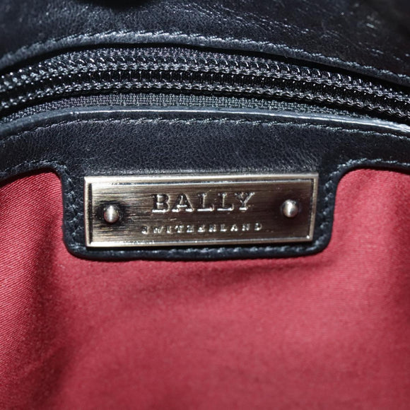 BALLY Shoulder Bag Leather Black Auth ti2506