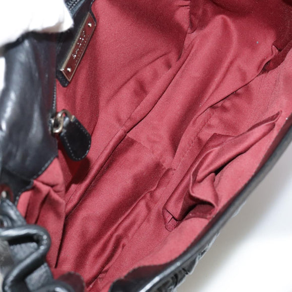 BALLY Shoulder Bag Leather Black Auth ti2506