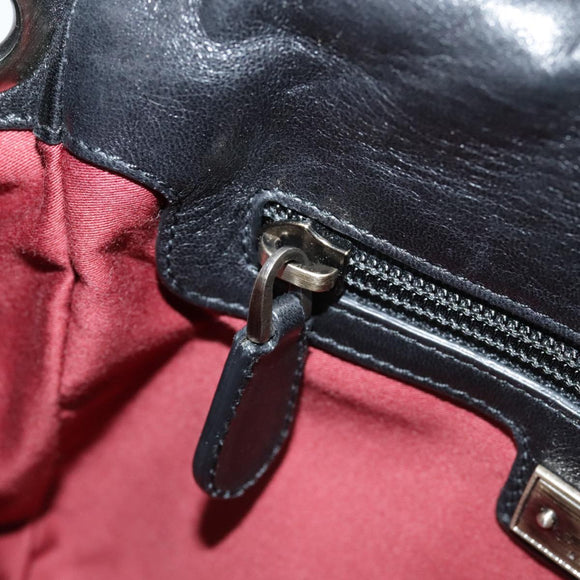 BALLY Shoulder Bag Leather Black Auth ti2506
