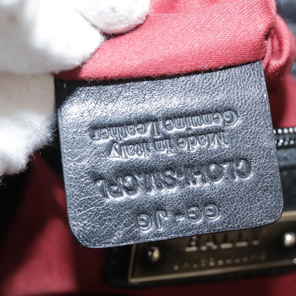 BALLY Shoulder Bag Leather Black Auth ti2506