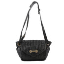 BALLY Shoulder Bag Leather Black Auth ti2506-13