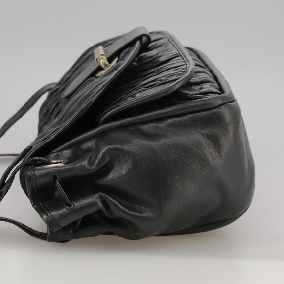BALLY Shoulder Bag Leather Black Auth ti2506