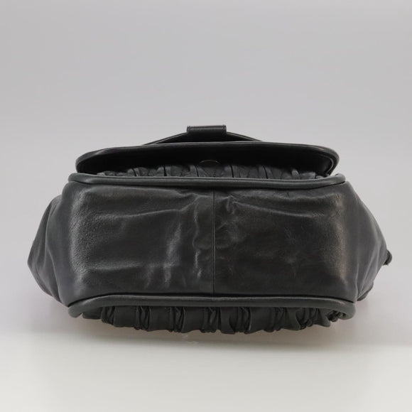 BALLY Shoulder Bag Leather Black Auth ti2506